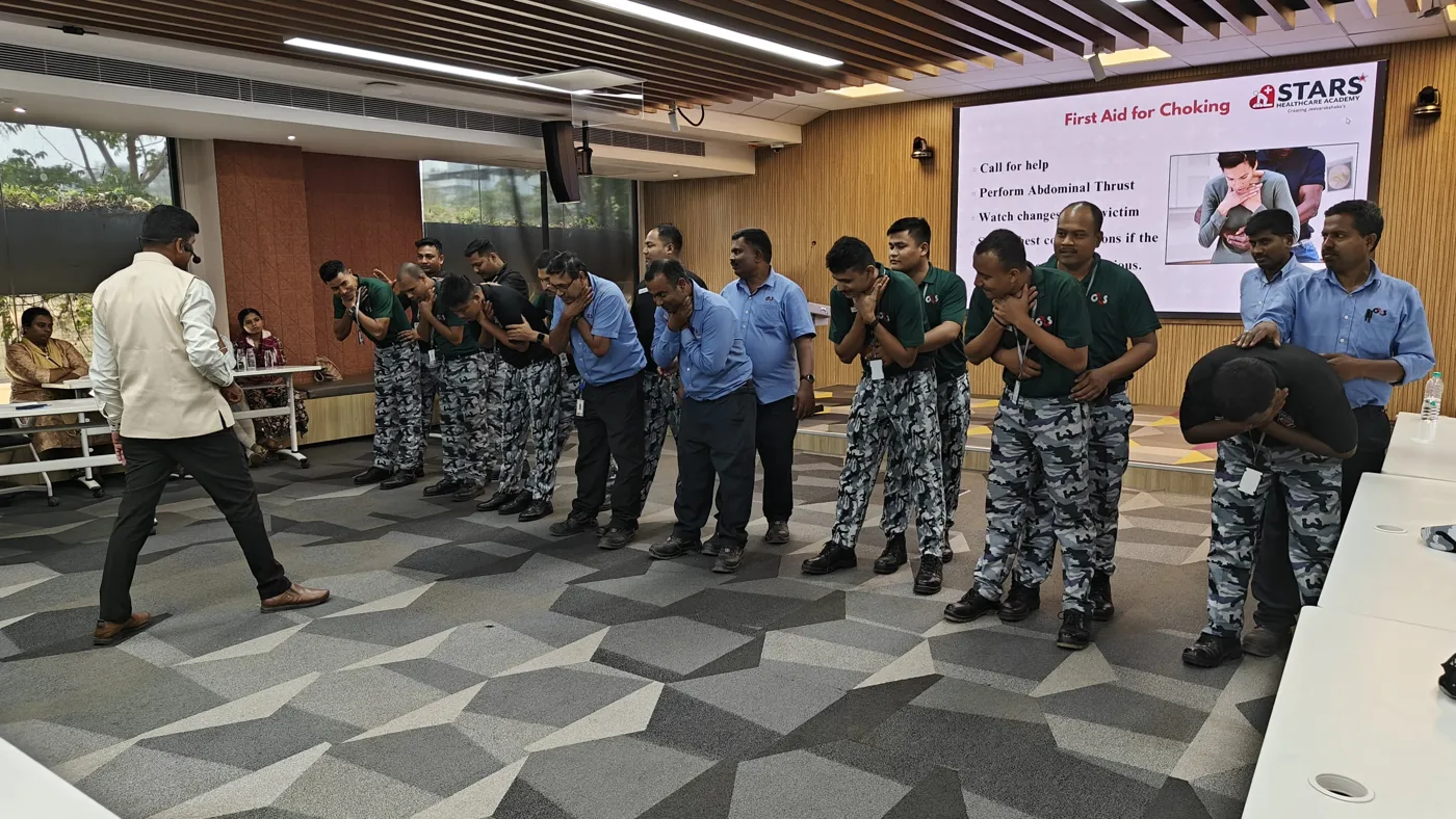 Corporate first-aid training session