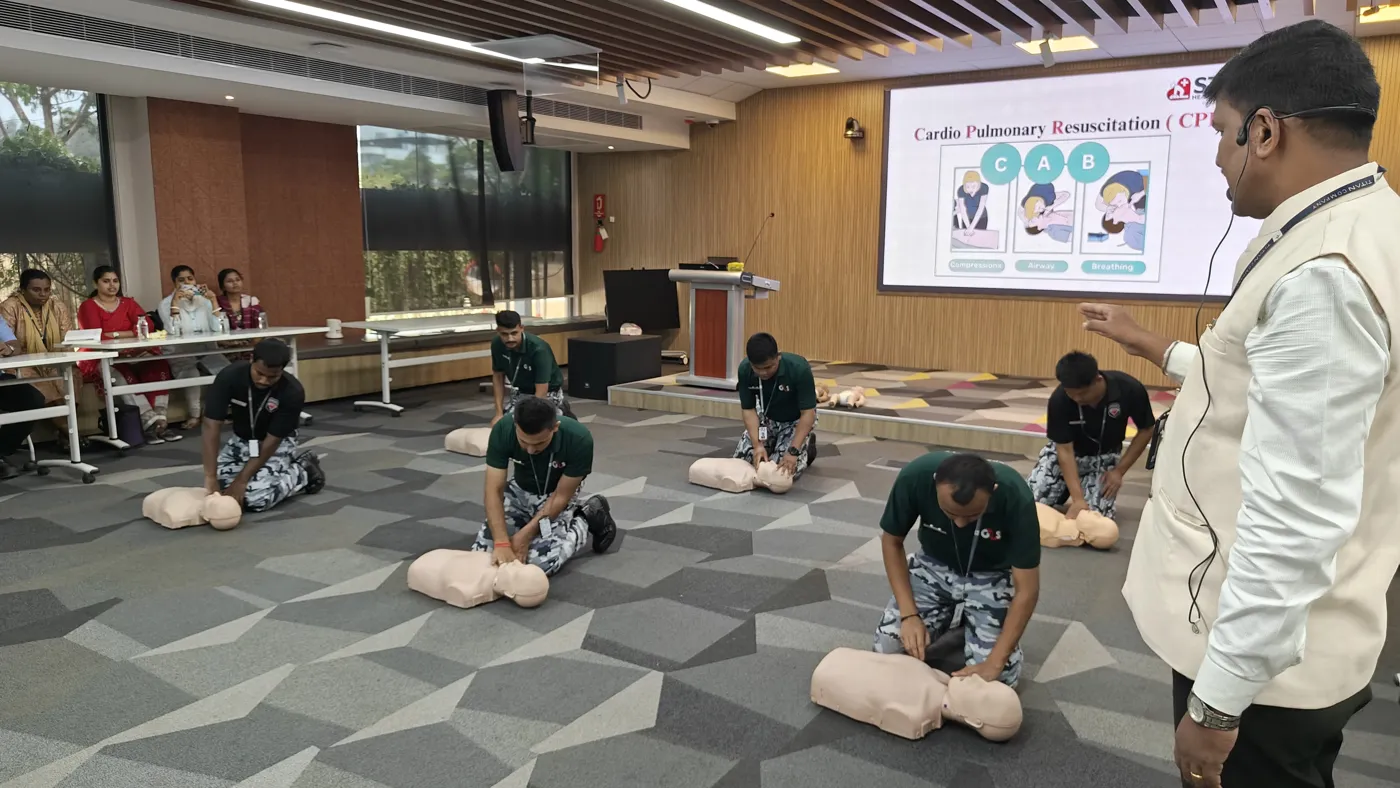 STARS instructor coaching CPR technique during a workshop